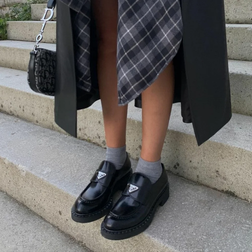 Prada Spazzolato Chunky Black Loafer - Picture 6 of 10